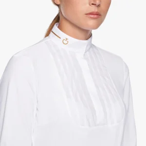 Revo Pleated Poplin Bib L/S Competition Shirt w/ Tech Knit