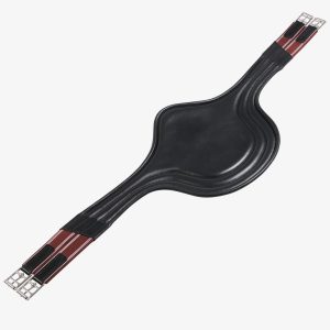 Equestro Jumping Girth In Leather With Protector