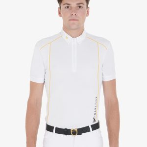 Equestro Men's slim fit competition polo shirt with buttons