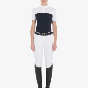 Equestro Womens Polo Shirt Buttons 1/2 Mesh