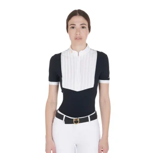 Equestro Womens Polo Shirt Zip SS