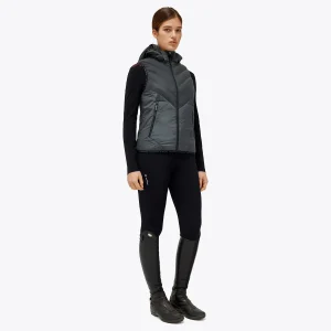 Revo Laser Cut Logo Nylon Puffer Vest w/ Detachable Hood