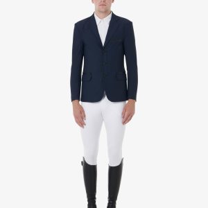 Men's competition jacket three buttons perforated fabric