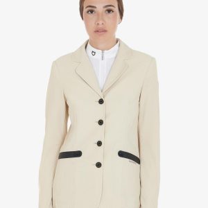 Women's competition jacket four buttons perforated fabric