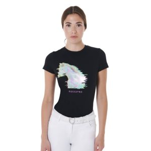 Women's Interference Horse Print Cotton T-Shirt
