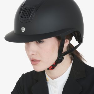 Equestro Ultra-Light Helmet In Resistant Matte Plastic Eclipse Plain Mat Wide Visor