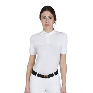 Woman Polo Shirt ss Buttons 1/2 Mesh